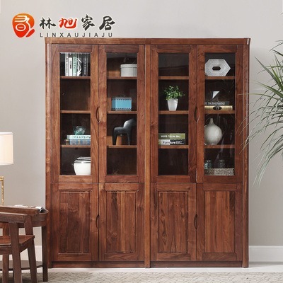 北美黑胡桃木书柜LX42-2